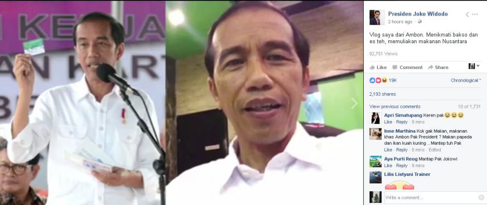 Serius bikin vlog, Jokowi unggah video terbaru makan bakso di Ambon