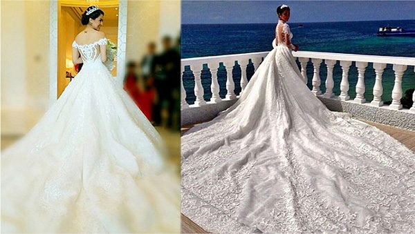 13 Gaun pengantin paling nyeleneh dan bikin repot banyak orang