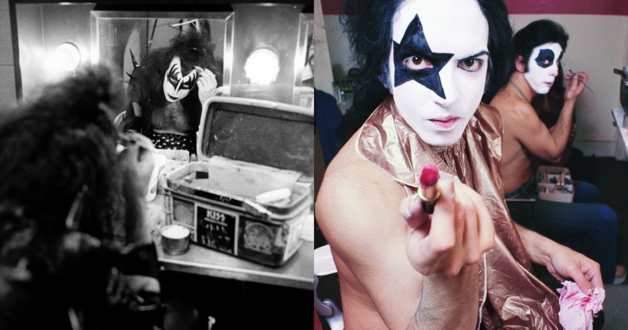10 Foto lawas makeup band rock KISS sebelum tampil ini bikin melongo