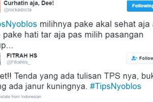 11 Cuitan 'Tips Nyoblos' ala netizen ini kocaknya bikin ketawa lepas