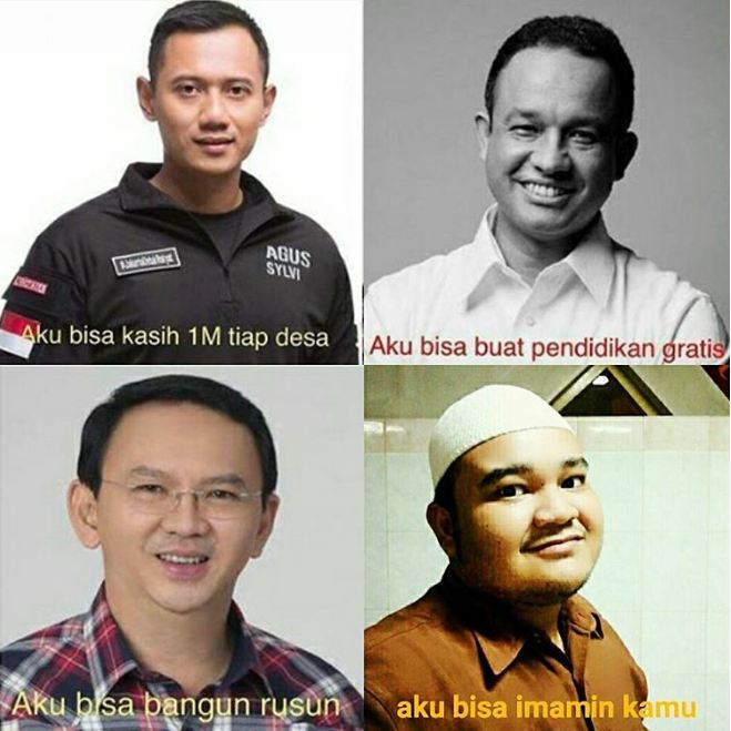 meme pilih aku aja ini lucunya bikin suasana pilkada jadi adem © 2017 instagram