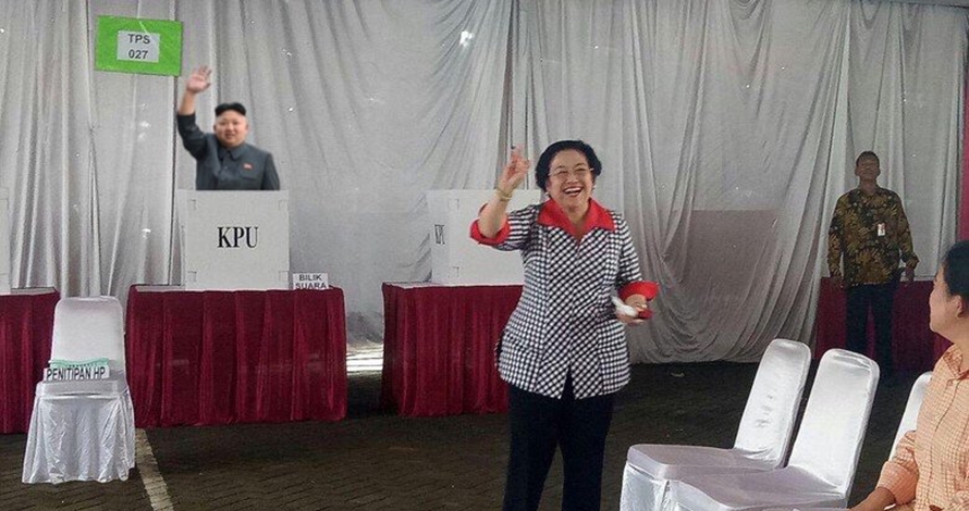 Kim Jong-un ternyata 'ikut' Pilkada DKI lho, 5 foto ini buktinya