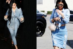 10 Gaya denim on denim ala Kylie Jenner yang wajib kamu coba