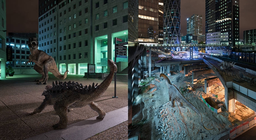 10 Karya foto ketika dinosaurus menginvasi kota Paris, keren banget!