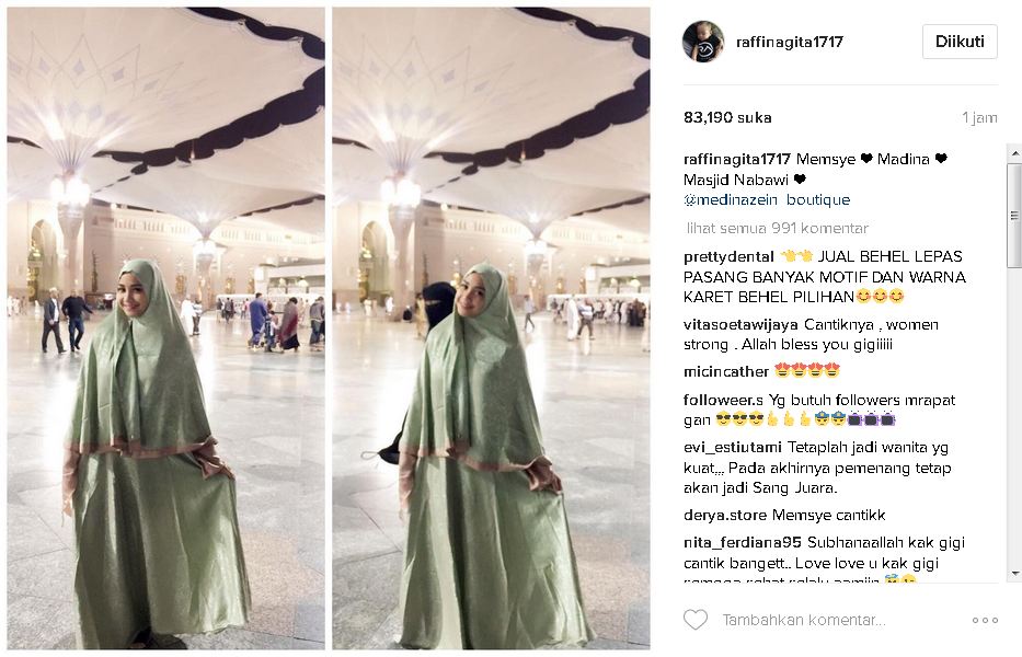 Unggah foto momen umrah di Mekah, foto Nagita banjir pujian dan doa
