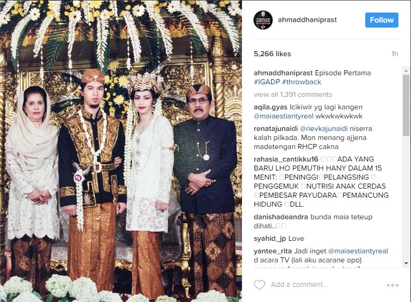 Ahmad Dhani unggah foto lawas pernikahan dengan Maia, ada apa ya?