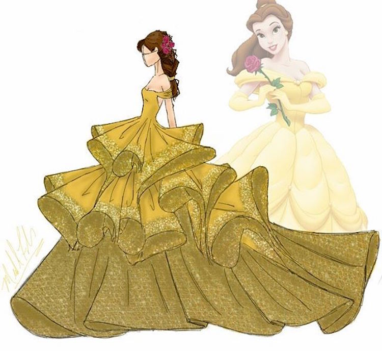 Begini Jadinya 14 Gaun Indah Princess Disney Jika Dibikin Sketsa