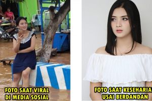 15 Foto cantiknya Wulandaru, perempuan yang jadi viral saat banjir