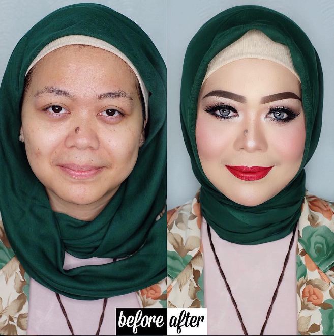 10 Transformasi wajah wanita sebelum dan sesudah pakai makeup, wow!