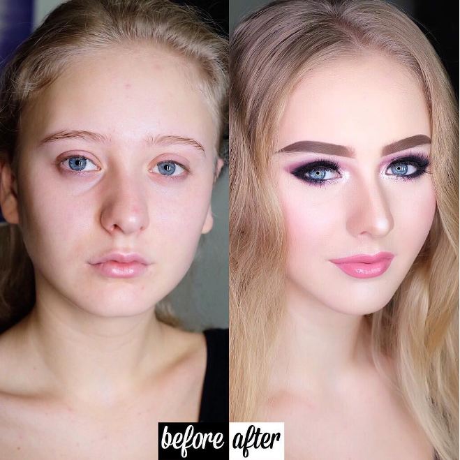 10 Transformasi wajah wanita sebelum dan sesudah pakai makeup, wow!