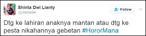 cuitan horor mana ini bukannya serem malah bikin baper © 2017 twitter