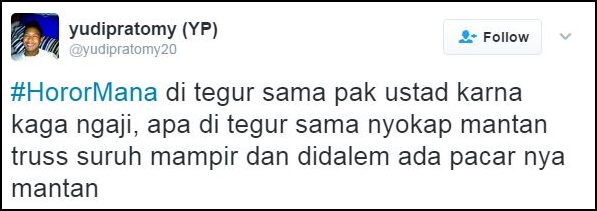 cuitan horor mana ini bukannya serem malah bikin baper © 2017 twitter