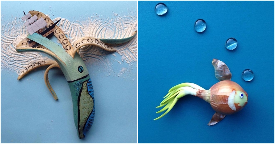 10 Karya seni dari buah dan sayur ini kreatifnya maksimal, keren deh