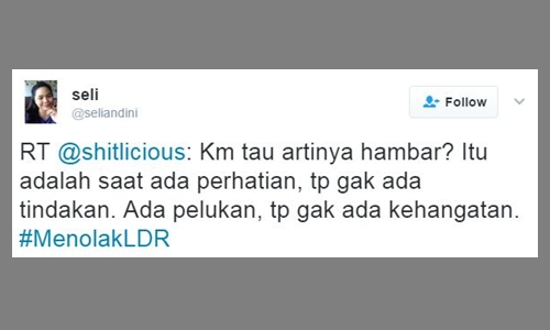 cuitan menolak ldr ini nampol sekaligus bikin baper © 2017 twitter