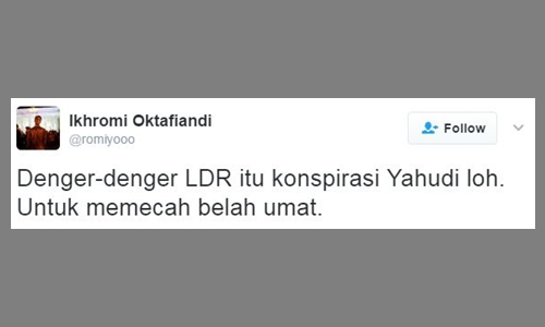cuitan menolak ldr ini nampol sekaligus bikin baper © 2017 twitter