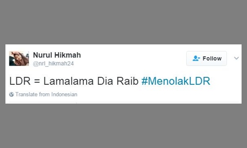 cuitan menolak ldr ini nampol sekaligus bikin baper © 2017 twitter