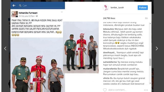 Momen-momen saat Presiden Jokowi dihina ketika kenakan pakaian adat