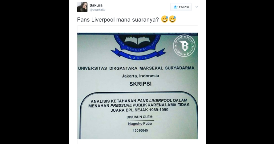 Skripsi bahas tekanan fans Liverpool ini bikin kamu ikut prihatin