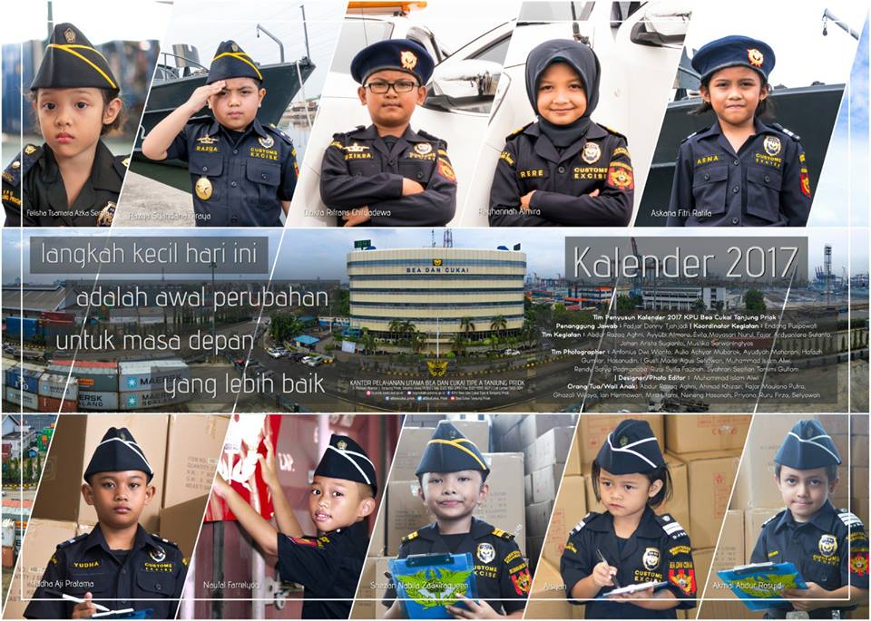 10 Foto gagah & lucunya anak-anak saat berdandan ala pegawai Bea Cukai