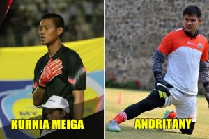 Sesama kiper timnas, ini beda sepak terjang Andrytany vs Kurnia Meiga 