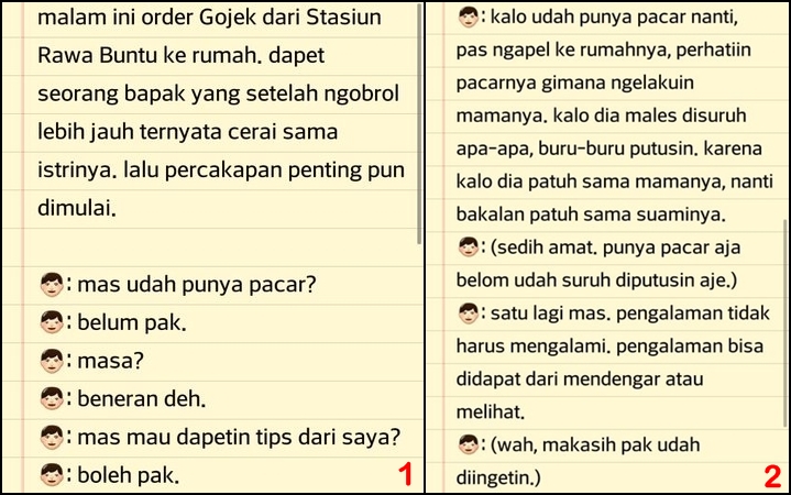 Nasihat driver ojek online buat yang lagi nyari jodoh ini mak jleb pol