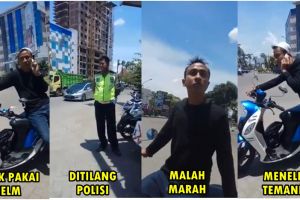 Marah ditilang karena tak pakai helm, pengendara ini maki-maki polisi