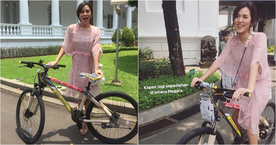Ini ungkapan kebahagiaan Raisa dapat sepeda dari Presiden Jokowi