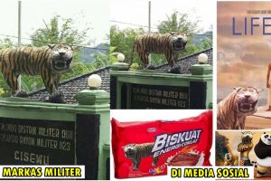 Patung harimau di markas militer ini viral di media sosial, kok bisa?