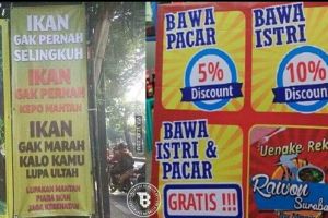 12 Spanduk iklan ini unik banget deh, jadi pengen ketawa terus