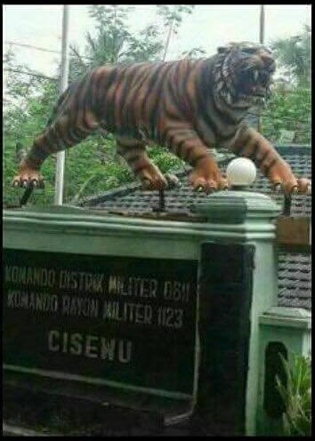 Patung harimau 'paling bahagia' diganti, ini penampakannya sekarang