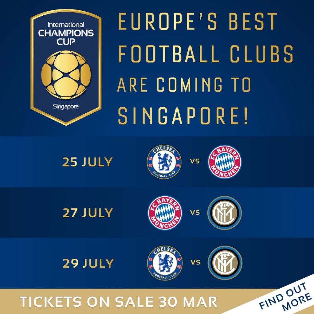 Turnamen pra-musim ICC bakal mentas di Singapura, ini harga tiketnya