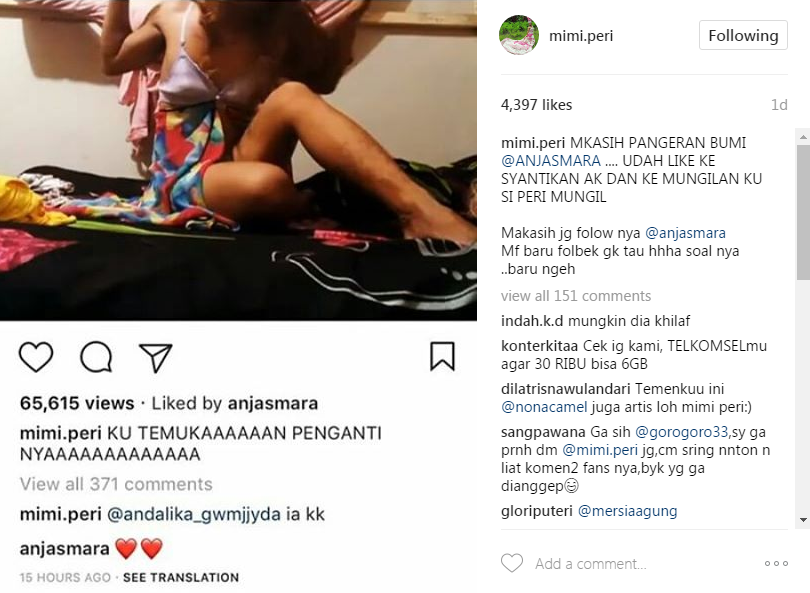Nggak nyangka, 3 seleb ini ternyata mengikuti Instagram Mimi Peri
