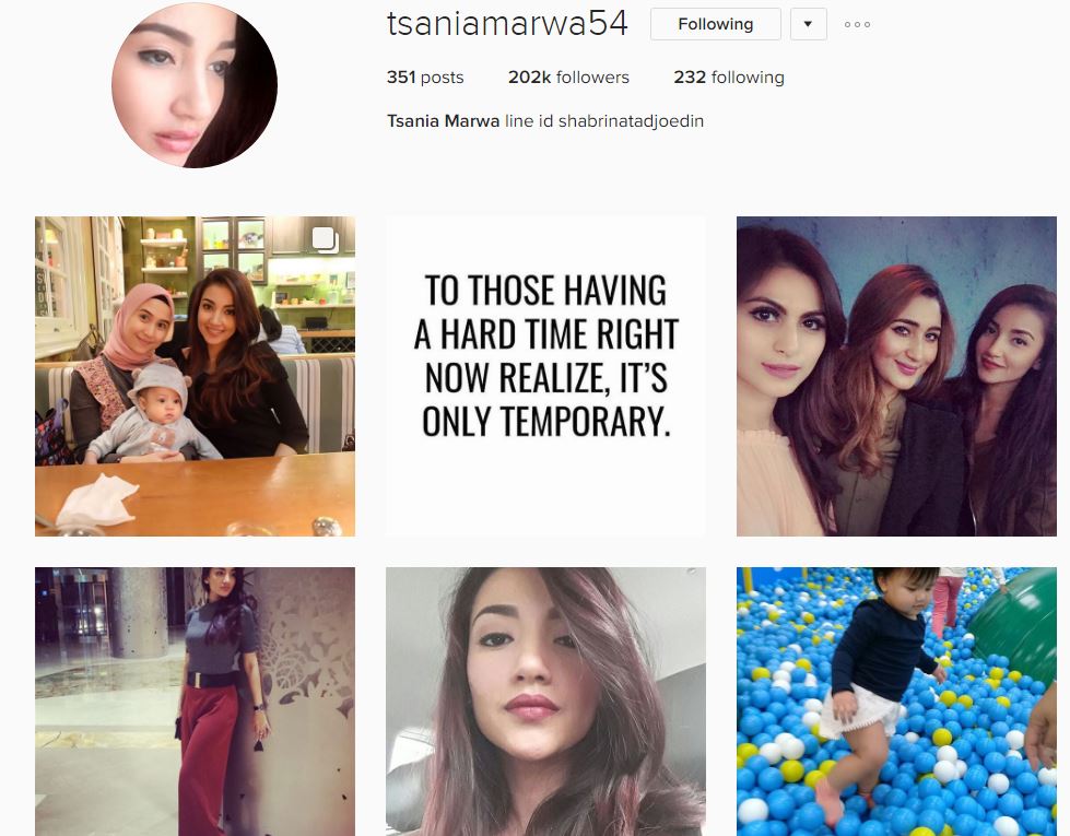 Tak ada lagi foto Atalarik di IG Tsania Marwa, netizen: mau cerai?