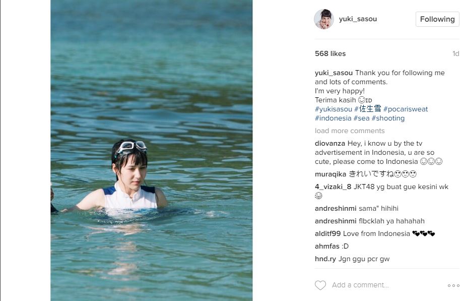 Yuk kenalan dengan Yuki Sosou, model iklan minuman energi yang ngehits