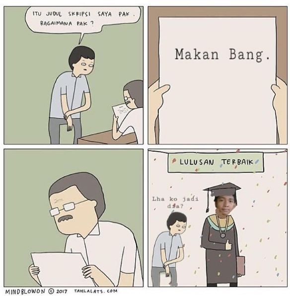 15 Judul skripsi biar jadi lulusan terbaik ala tahilalats, lucu abis