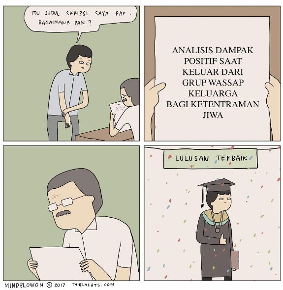 15 Judul skripsi biar jadi lulusan terbaik ala tahilalats, lucu abis