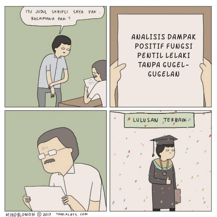 15 Judul skripsi biar jadi lulusan terbaik ala tahilalats, lucu abis