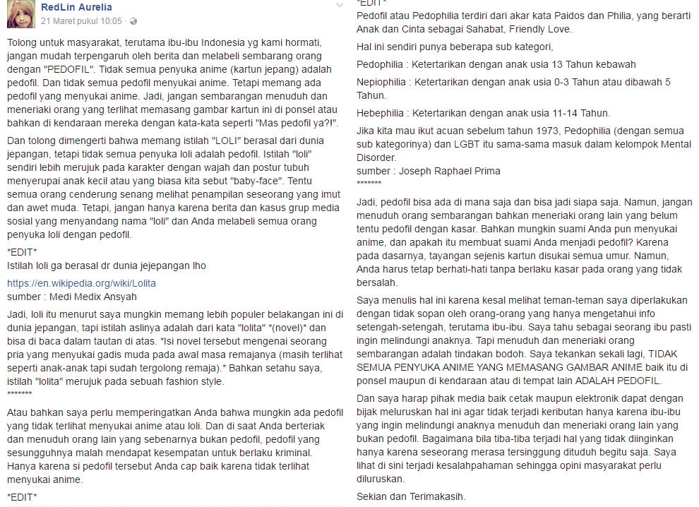 Curhatan pecinta anime dituduh pedofil ini viral, isinya ngena banget