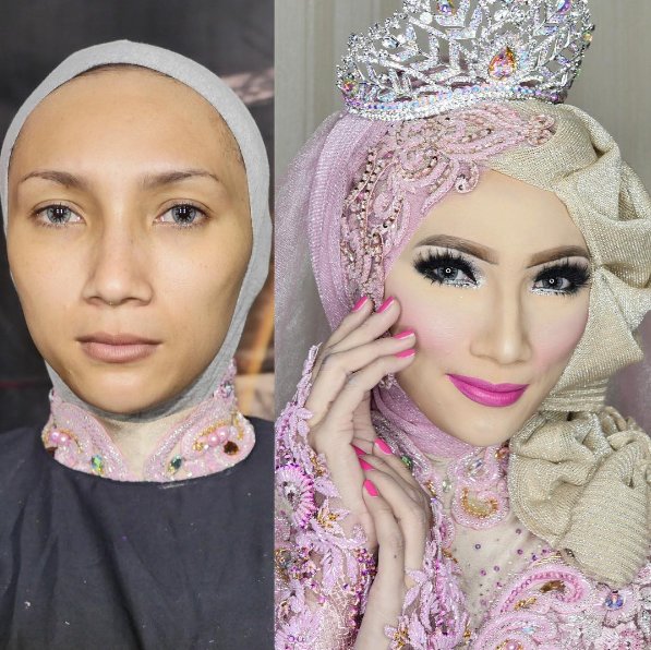20 Transformasi makeup wajah cewek, sebelum & sesudah bisa beda banget