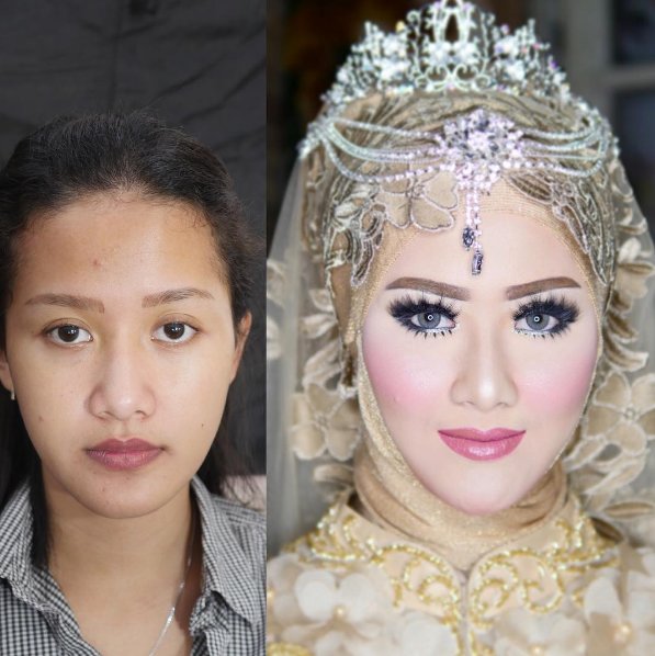 20 Transformasi makeup wajah cewek, sebelum & sesudah bisa beda banget