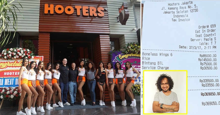 Arie Dagienkz kaget seporsi nasi di Restoran Hooters Rp 145 ribu
