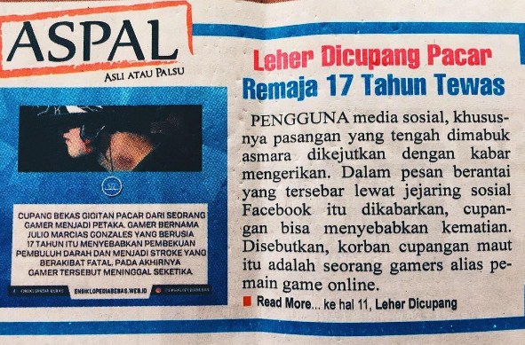 7 Judul koran 'asmara berujung pidana' ini kocaknya bikin ketawa lepas