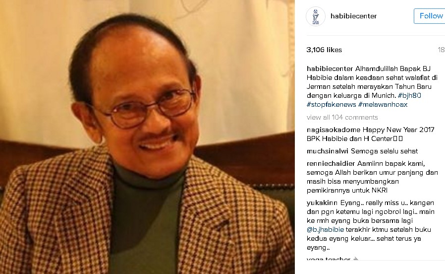 BJ Habibie sudah 5 kali dikabarkan meninggal sejak 2012 hingga 2017