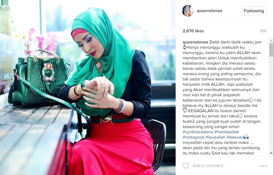  Posting status ini kode Cynthiara Alona batal nikah lagi?