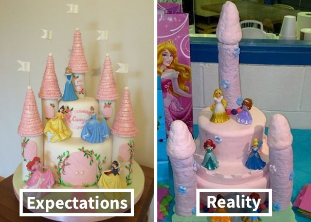 20 Foto ekspektasi vs realita kue ulang tahun ini bikin nggak selera