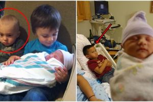 15 Bocah ini ngambek pas adiknya lahir, nggak siap jadi kakak nih?