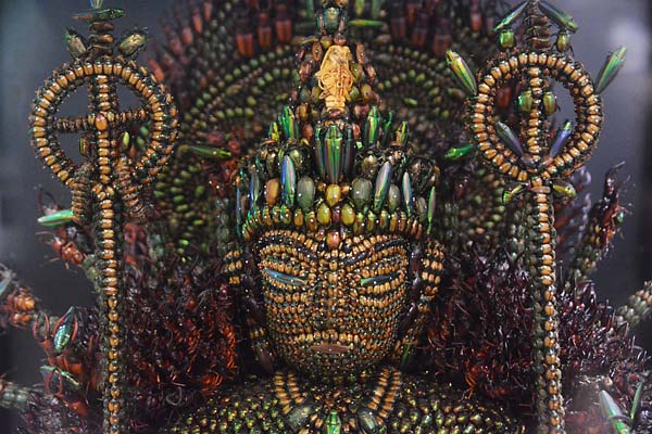 Bikin merinding, patung ini dibuat memakai 20.000 bangkai kumbang