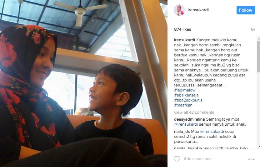 Postingan Renita Sukardi bareng anak seminggu lalu ini bikin mewek