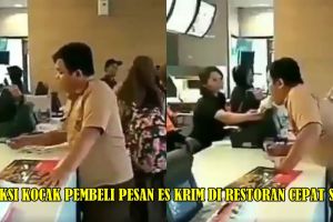 Video cowok makan es krim dari tangan pelayan ini bikin geli sendiri