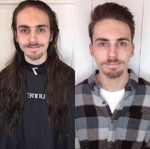 10 Foto before after cowok setelah potong rambut, nah gitu kan cakep